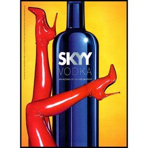 2011 Skyy Vodka Red Latex Boots High Heels Vintage Print Ad Sexy Legs Wall Art